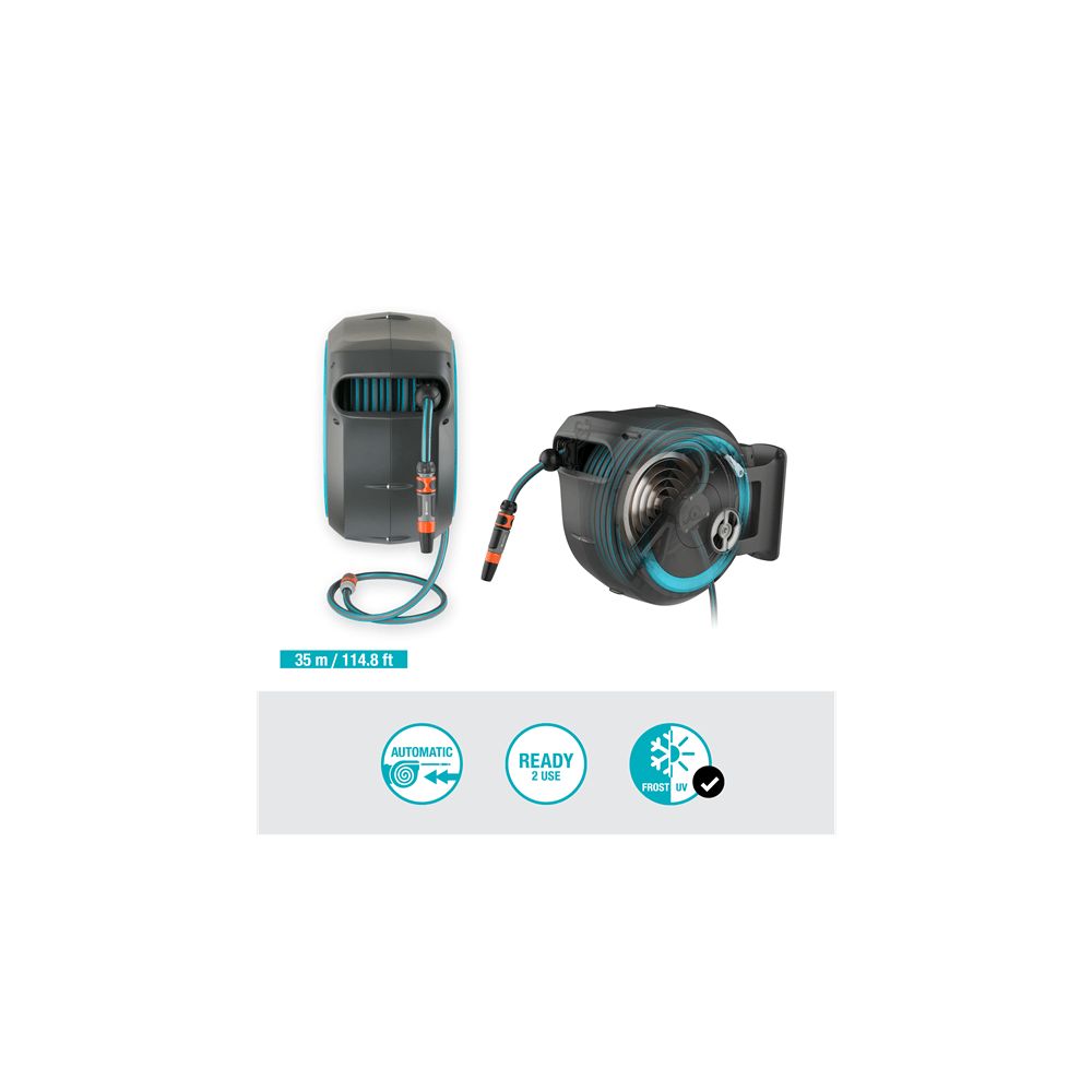 Gardena Avvolgitubo A Parete RollUp XL 35m Colore Turchese