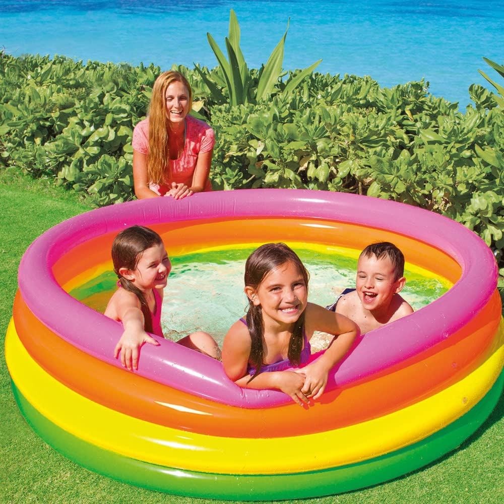 Intex Piscina 4 Anelli Arcobaleno Cm 168 x 46