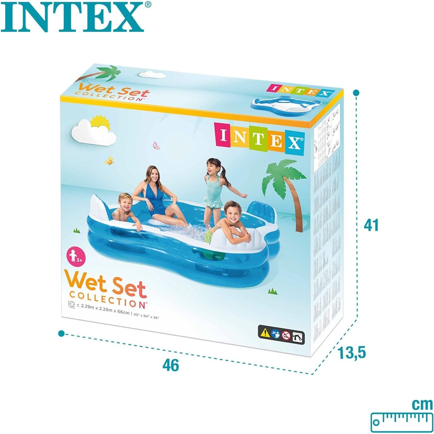 Intex 56475NP Piscina Family 4 Sedili Cm 229x229x66