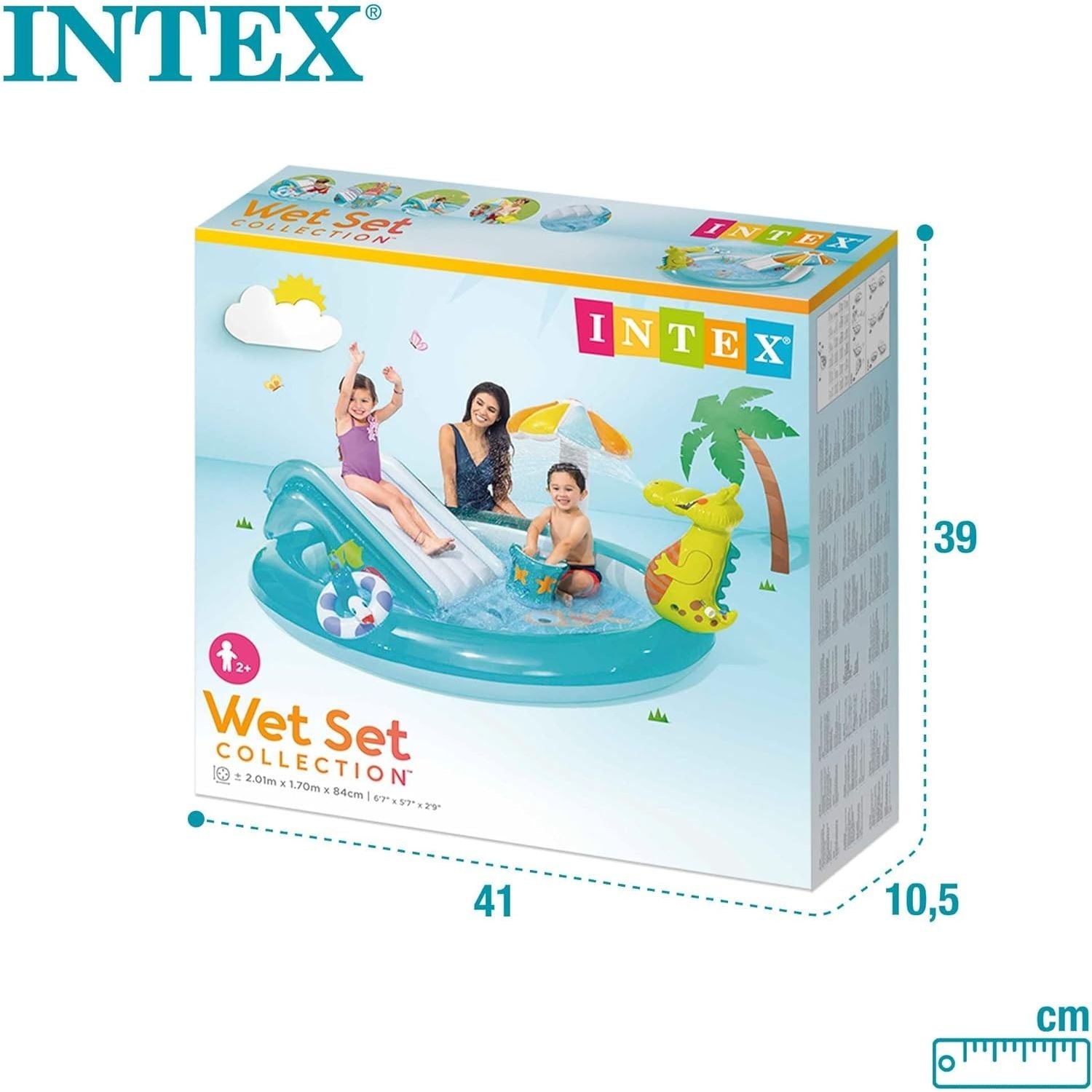 Intex 57165 Piscina PlayCenter Alligatore Con Spruzzo Cm 201X170X84