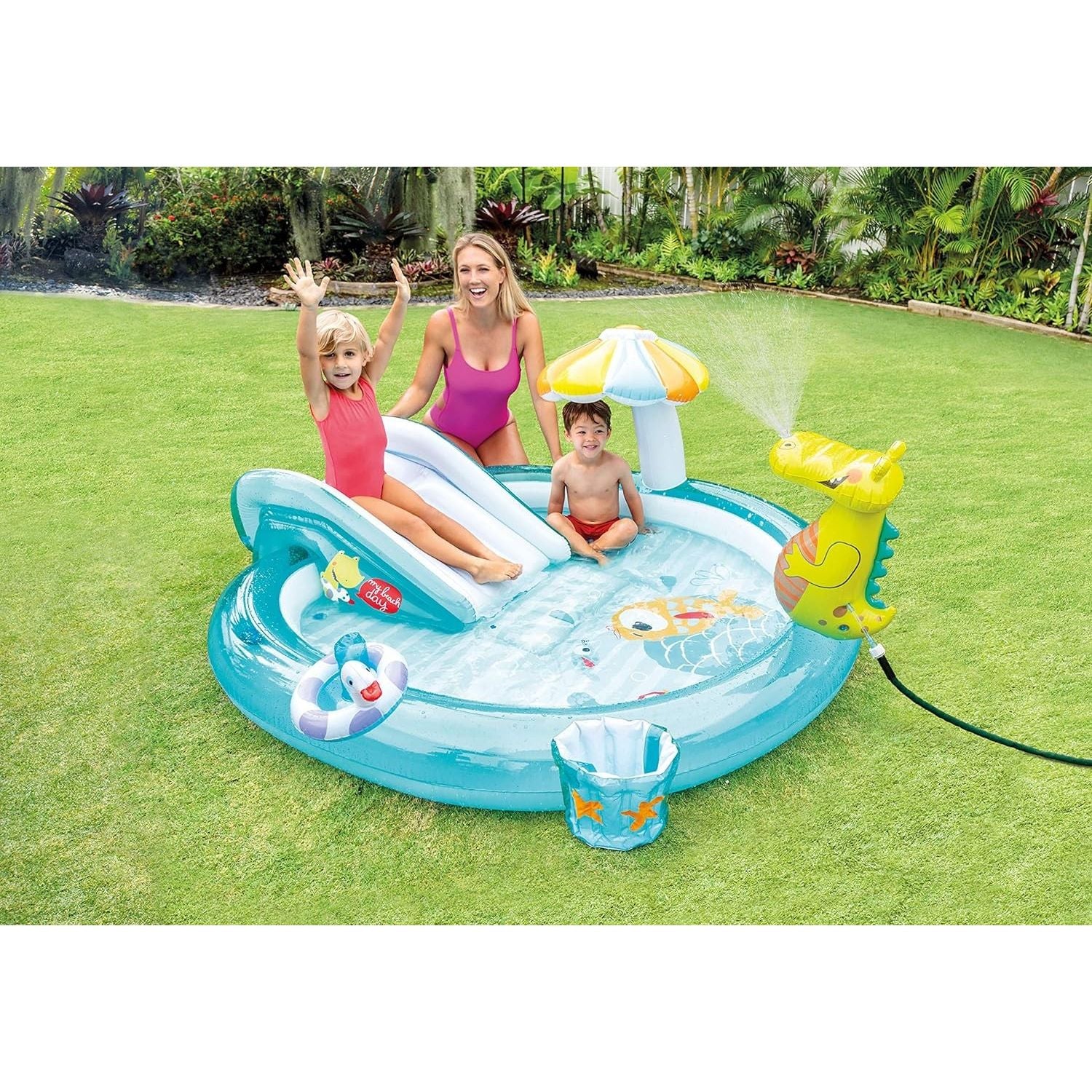 Intex 57165 Piscina PlayCenter Alligatore Con Spruzzo Cm 201X170X84