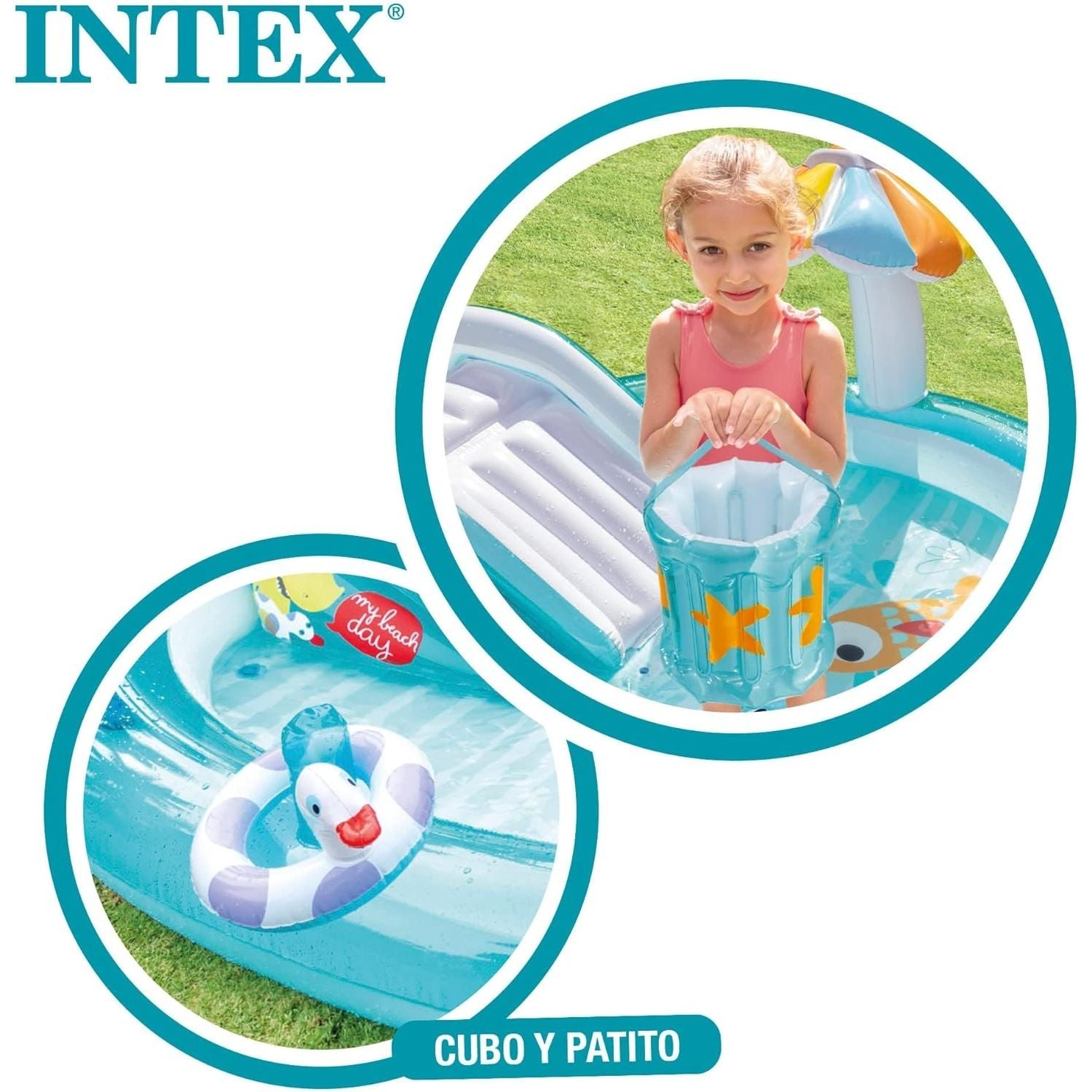 Intex 57165 Piscina PlayCenter Alligatore Con Spruzzo Cm 201X170X84