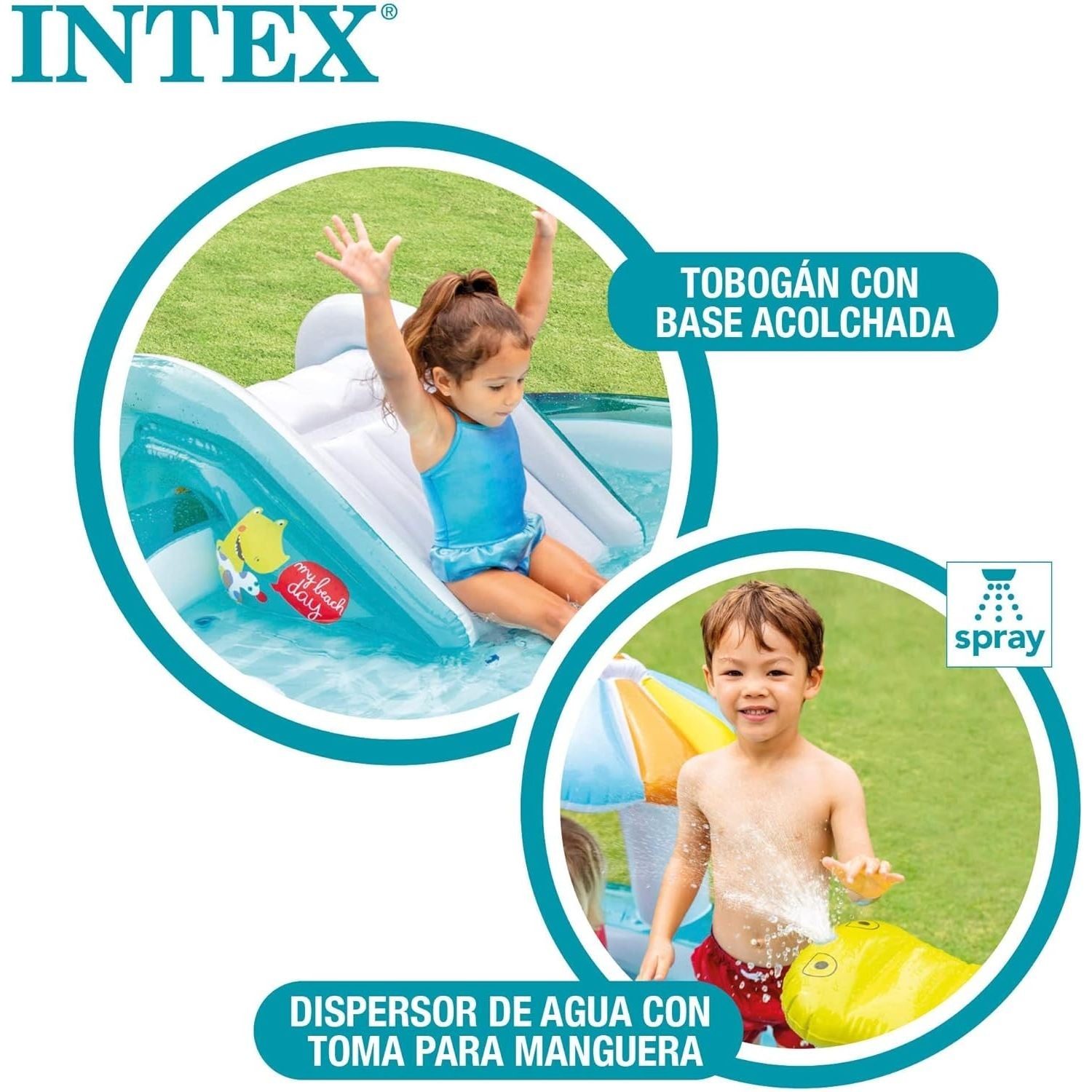 Intex 57165 Piscina PlayCenter Alligatore Con Spruzzo Cm 201X170X84