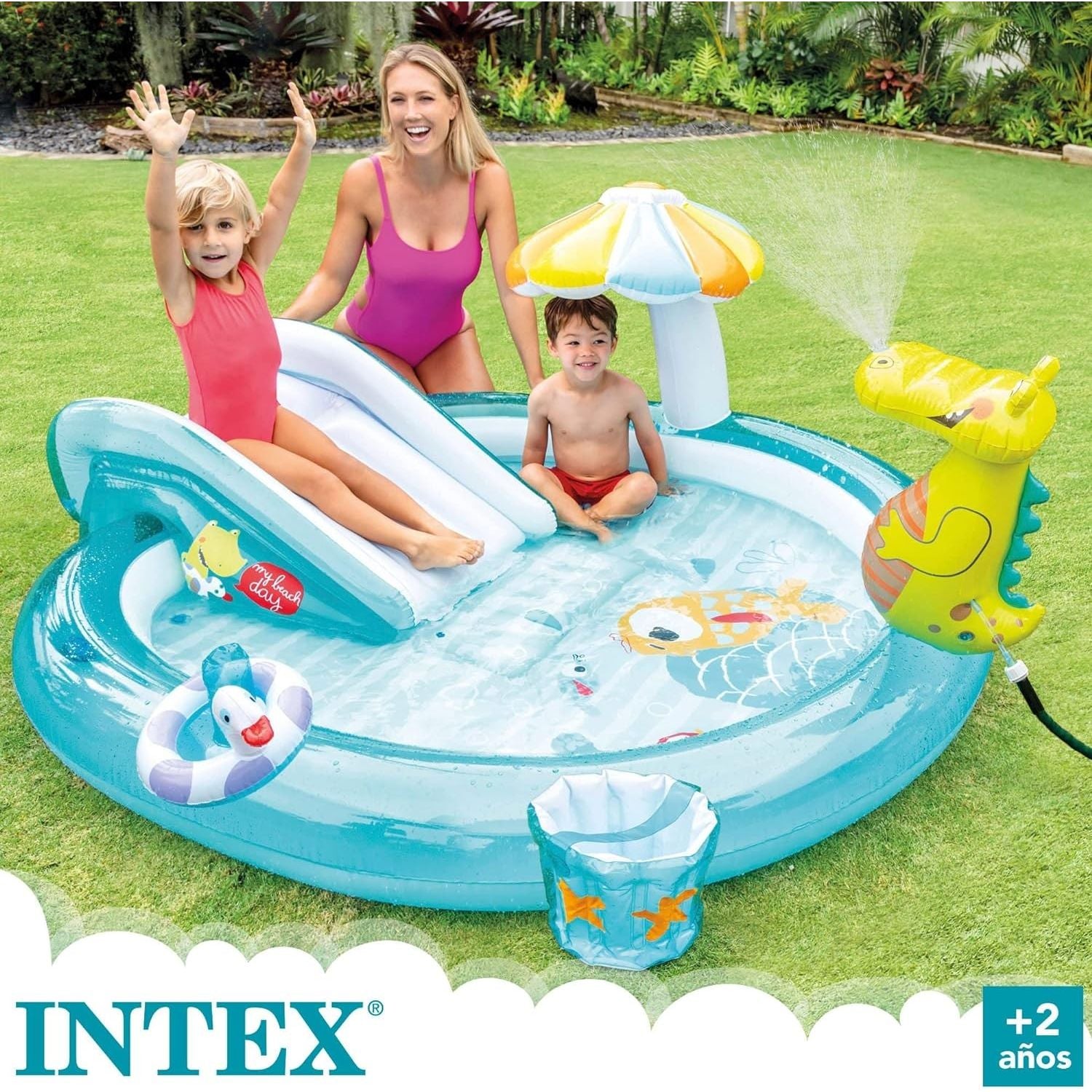 Intex 57165 Piscina PlayCenter Alligatore Con Spruzzo Cm 201X170X84