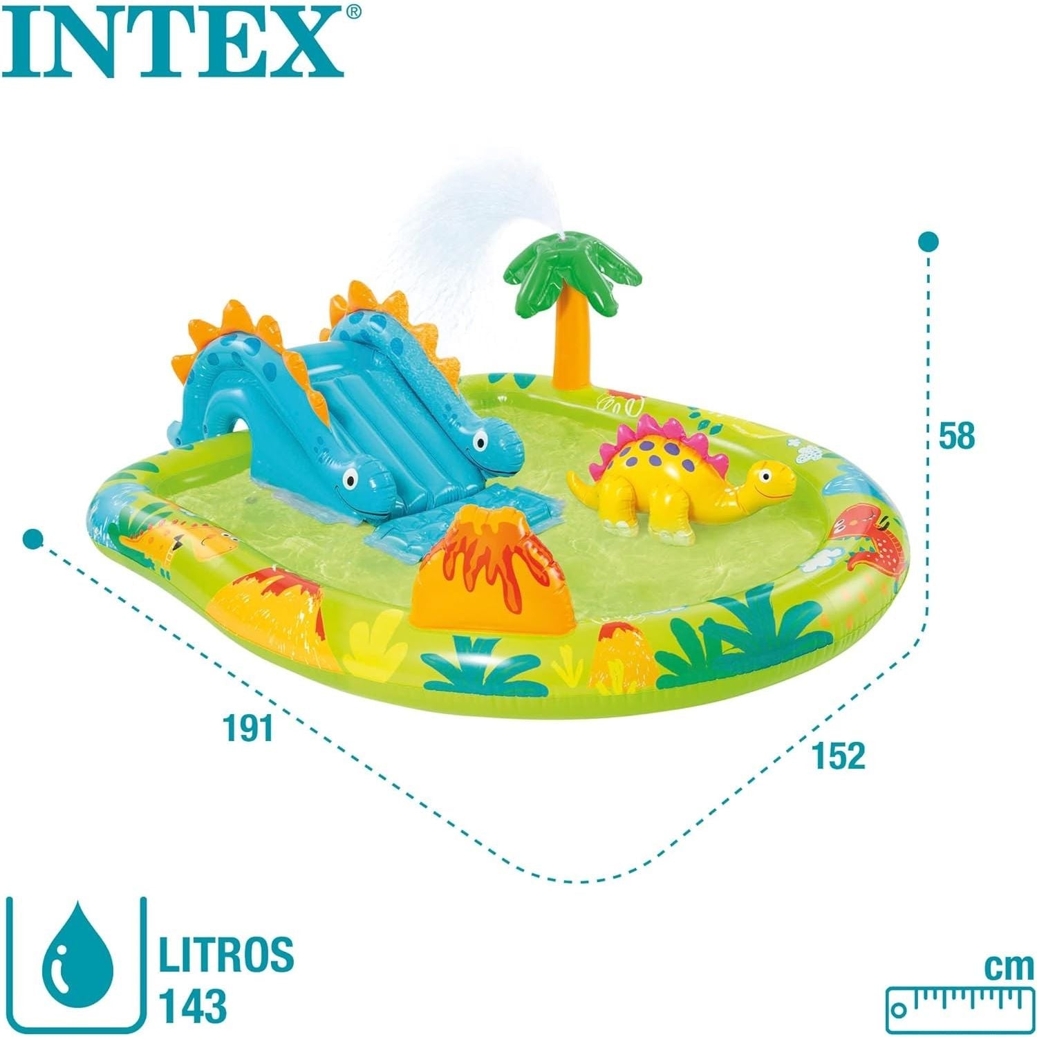 Intex 57166 Piscina Playcenter Dinosauri Cm 191X152X58