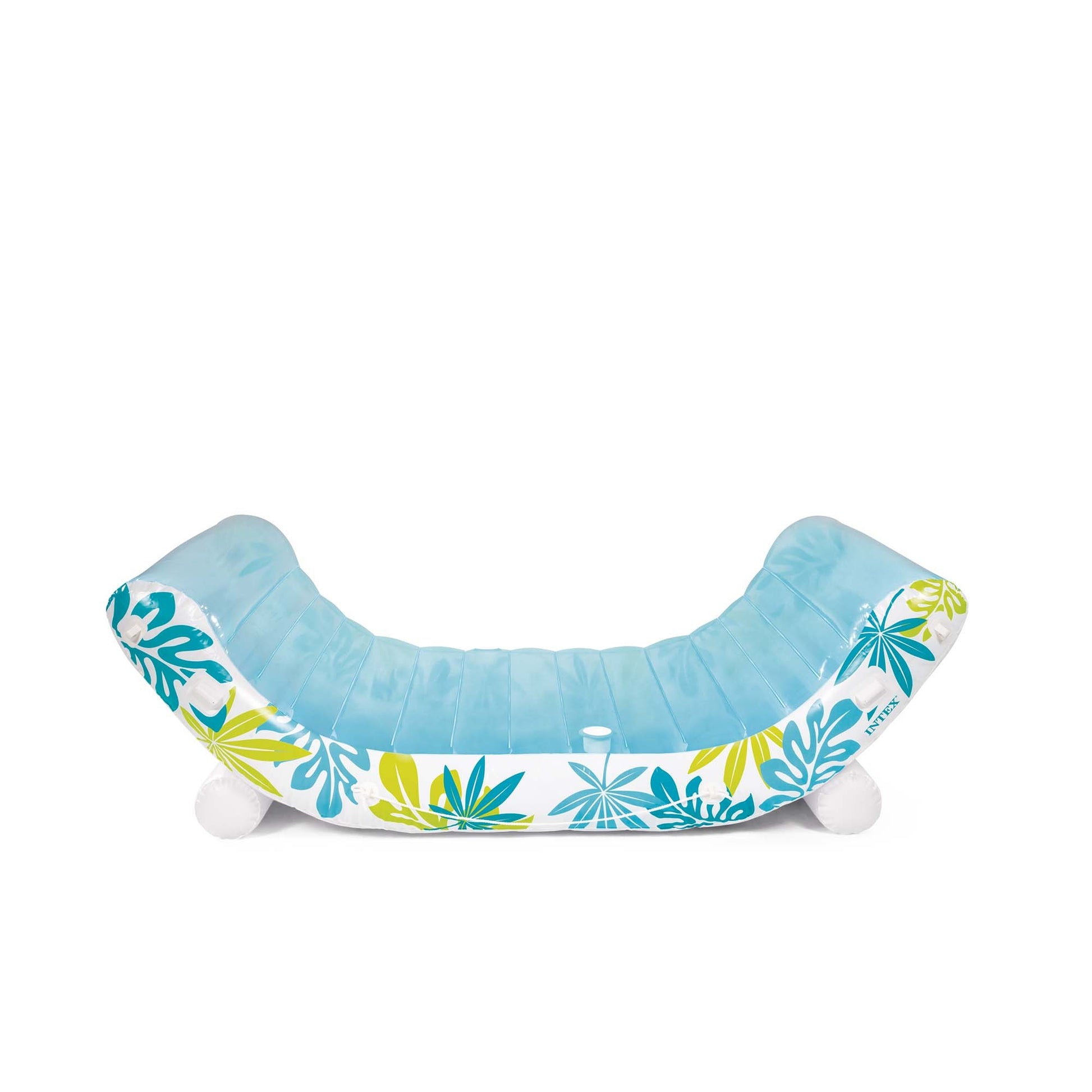 Intex 56294 Materassino Lounge Per Mare e Piscina Gonfiabile Tropical Colore Azzurro Cm 224x150x165