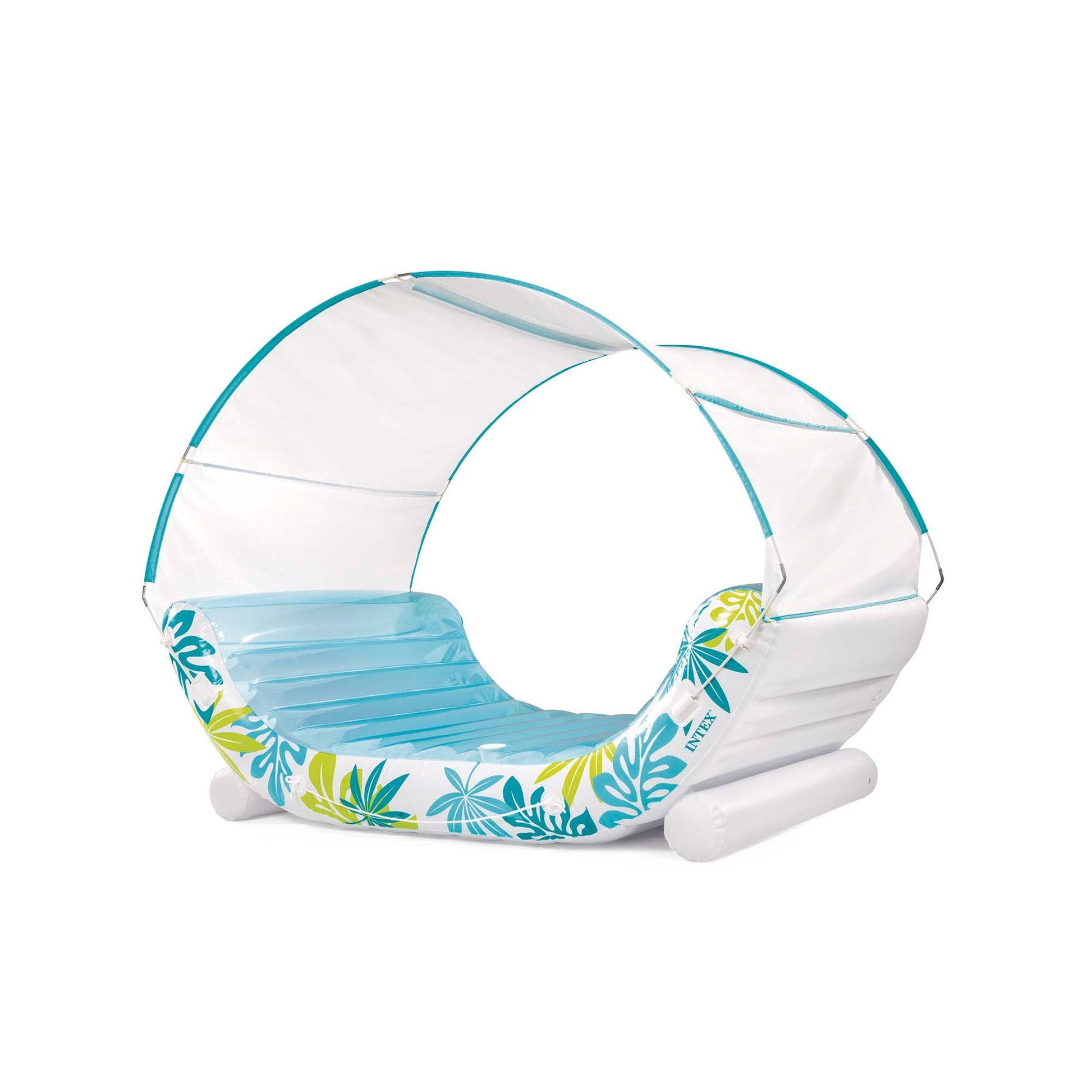 Intex 56294 Materassino Lounge Per Mare e Piscina Gonfiabile Tropical Colore Azzurro Cm 224x150x165