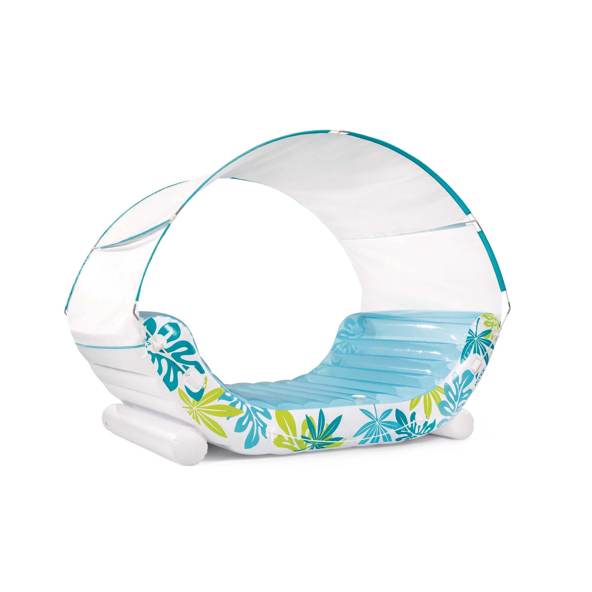 Intex 56294 Materassino Lounge Per Mare e Piscina Gonfiabile Tropical Colore Azzurro Cm 224x150x165