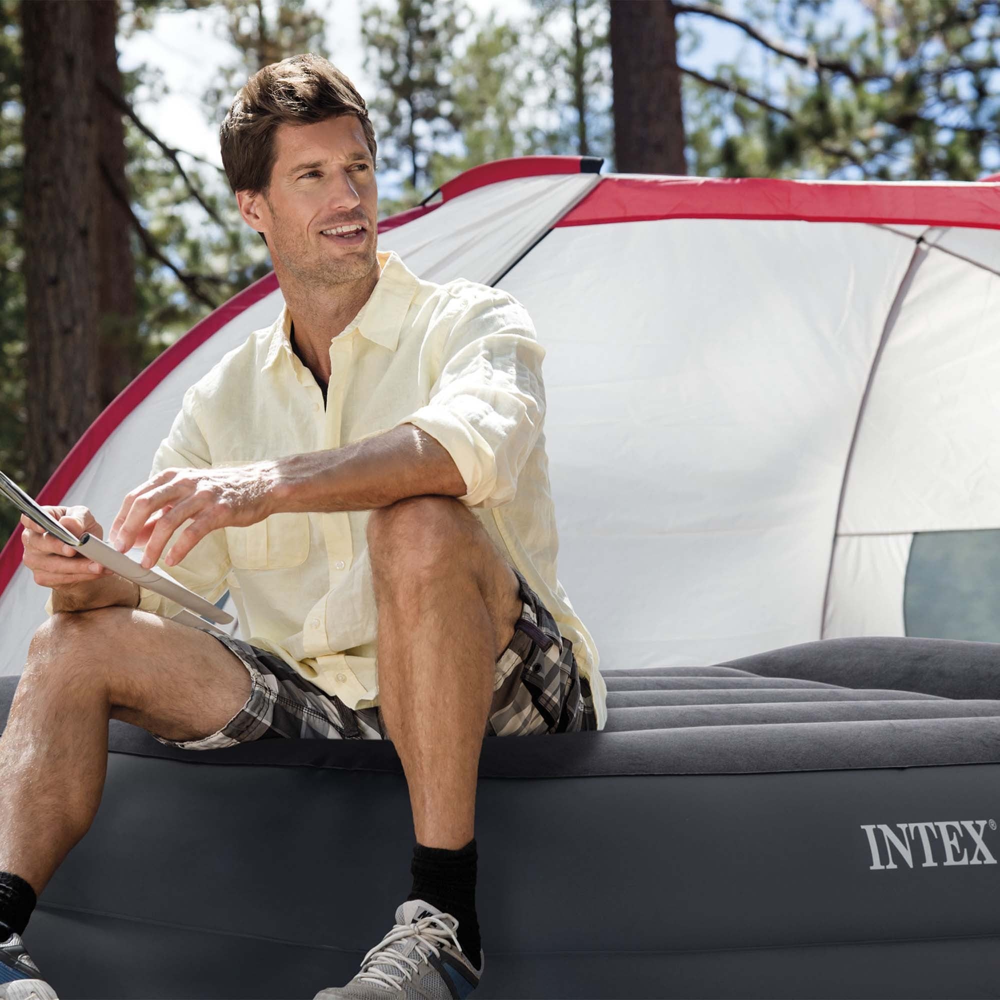 Intex 64124ND Materasso Dura Beam Pillow Rest Raised Matrimoniale Cm 152x203x42