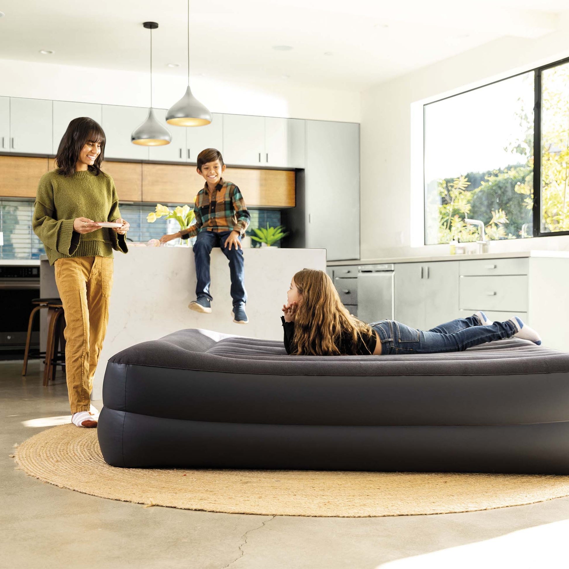 Intex 64124ND Materasso Dura Beam Pillow Rest Raised Matrimoniale Cm 152x203x42