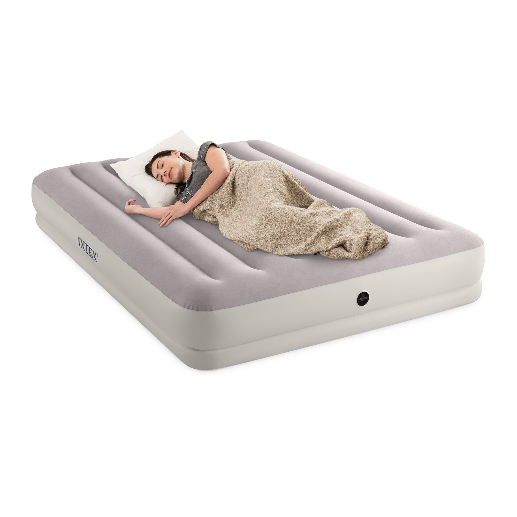Intex 64179 Materasso Airbed Dura-Beam Prestige Mid-Rise Matrimoniale con Pompa USB Cm 152x203x30