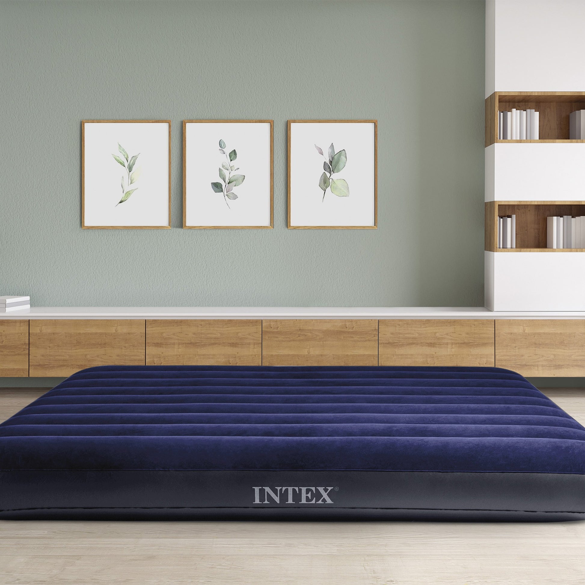 Intex 64755 Materasso Classic Downy King Matrimoniale Con Tecnologia Fiber Tech ‎Blu Cm 183x203x25