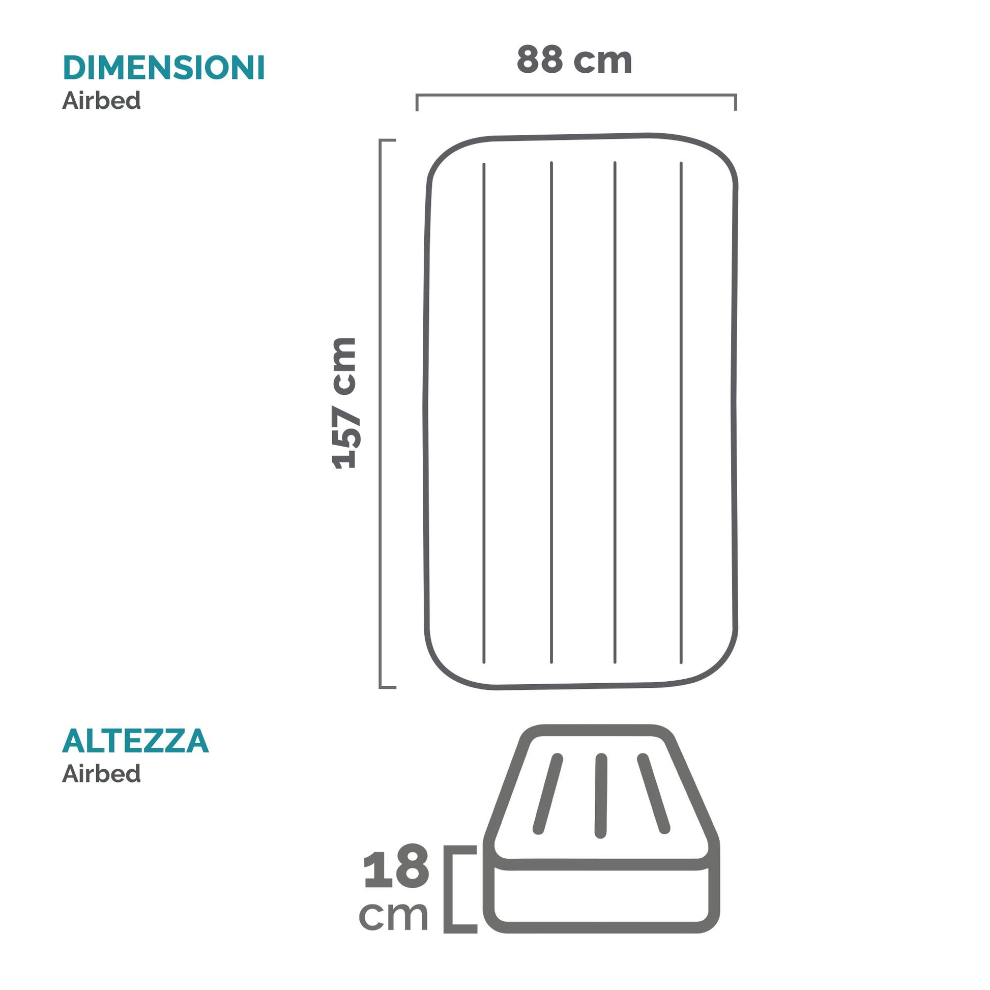 Intex 66803 Materassino Baby Gonfiabile 88x157x18 Cm Colori Assortiti