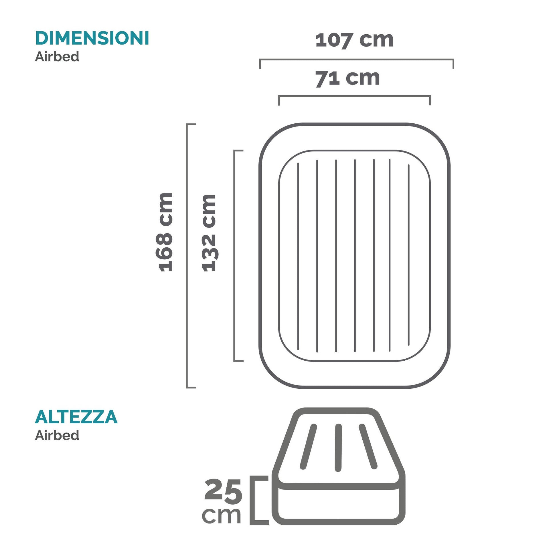 Intex 66810NP Materasso Gonfiabile Baby con Pompa Manuale Inclusa Cm 107x168x25