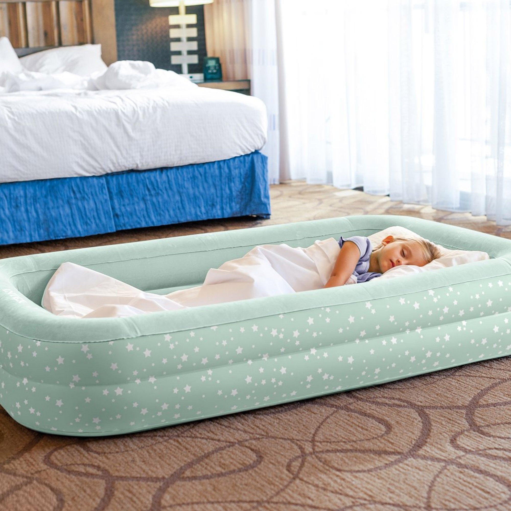 Intex 66810NP Materasso Gonfiabile Baby con Pompa Manuale Inclusa Cm 107x168x25