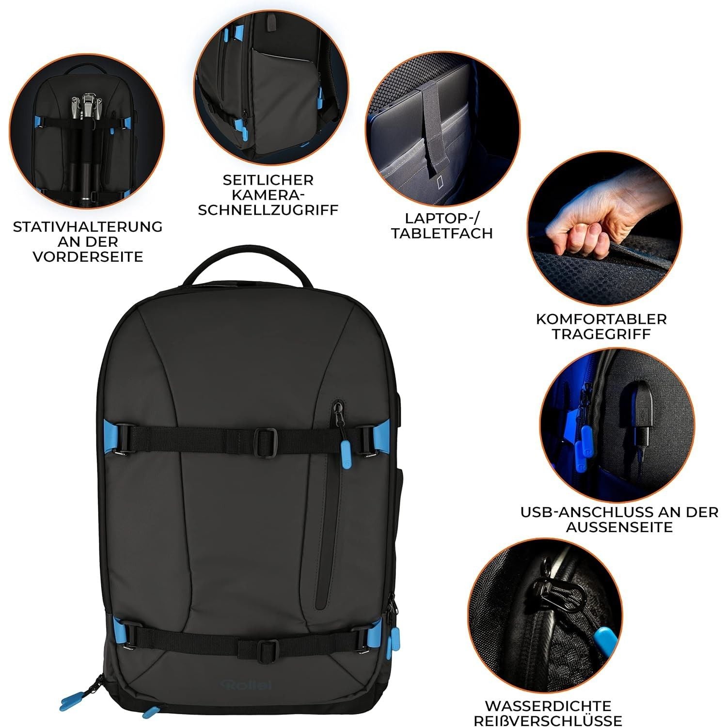 ROLLEI ZAINO FOTOLINER OCEAN PRO, GRIGIO