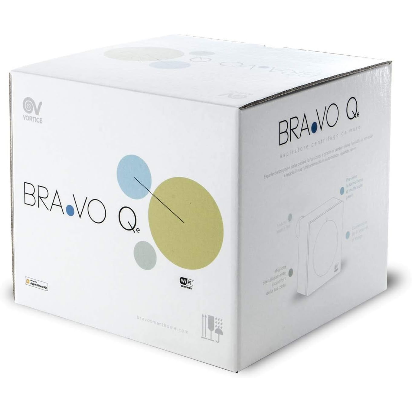 Vortice 12205 Bra.vo Qe Aspiratore Centrifugo A Parete Intelligente Connesso Con Internet