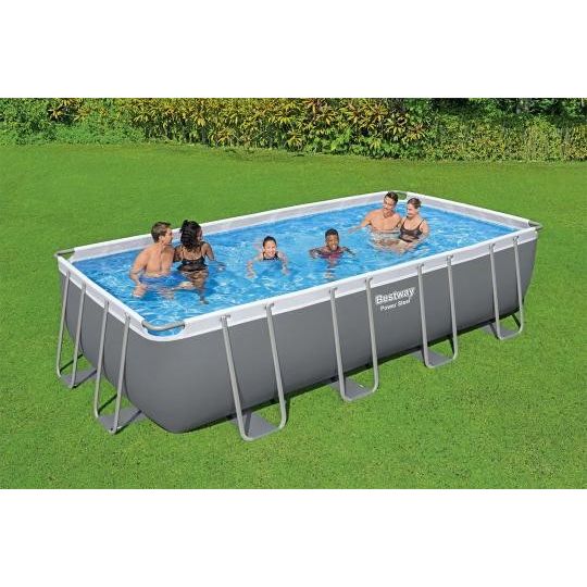 Bestway 56466 Piscina Fuori Terra Power Steel Rettangolare Cm 549x274x122 Con Pompa Filtro A Sabbia Da 5,678 Lh
