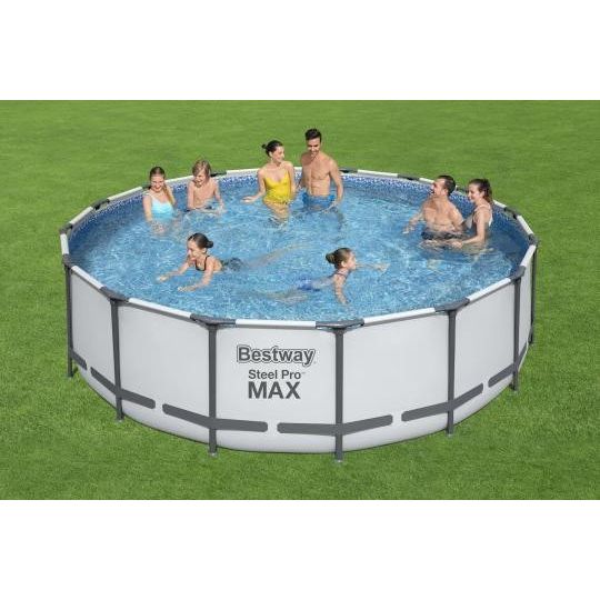 Bestway 5612Z Piscina Fuori Terra Steel Pro MAX Rotonda Da 488x122 Cm Con Pompa Filtro Da 5678 Lh