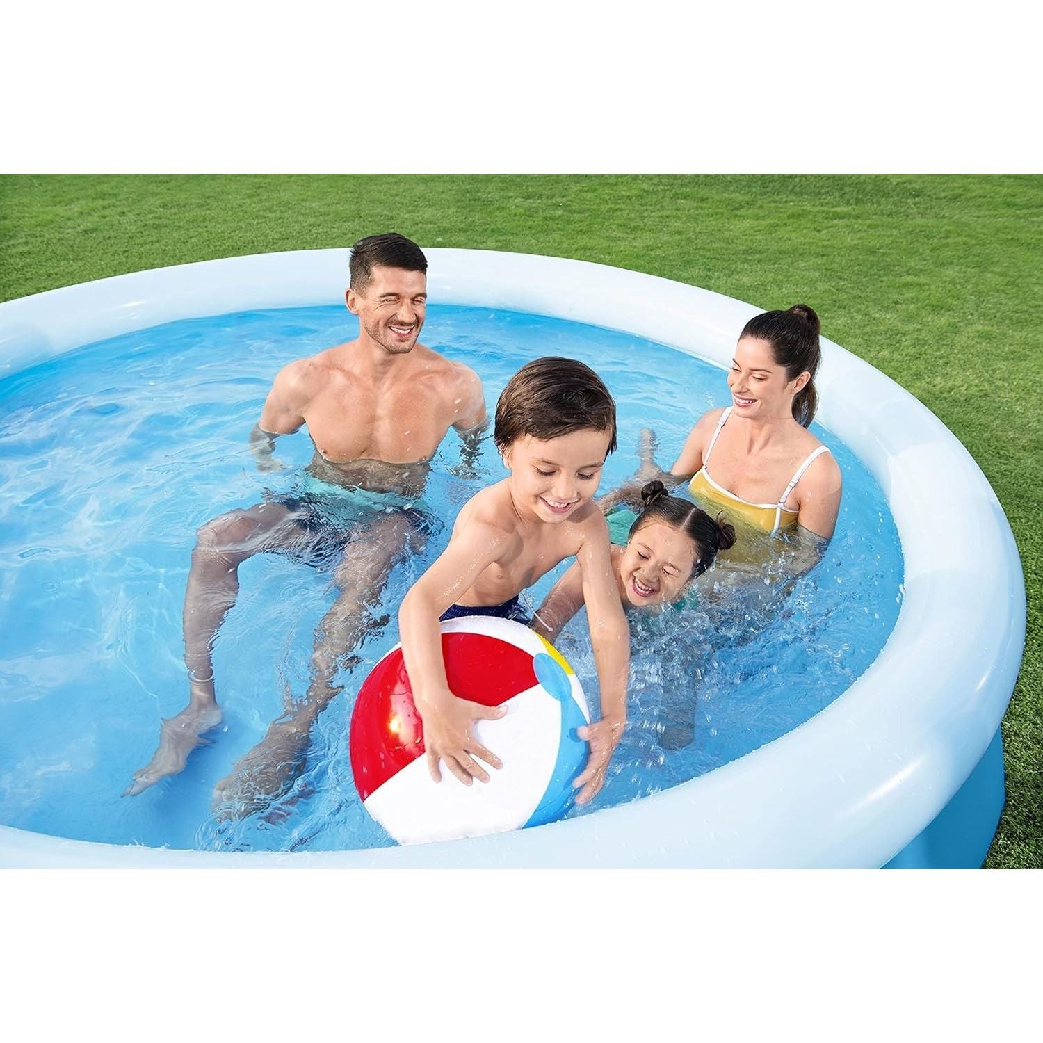 Bestway 57456 Piscina Fuori Terra Rotonda Gonfiabile Fast Set Da 305x66 cm Colore Azzurro Predisposta Per Pompa Filtro