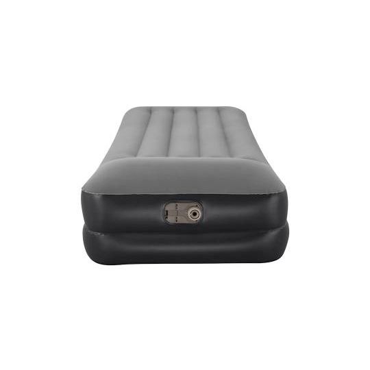 Bestway 67401 Airbed Tritech Bicolor Nero-Grigio Singolo Floccato Cm 191X97X46 Pompa Elettrica Integrata e Sacca