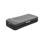 Bestway 67401 Airbed Tritech Bicolor Nero-Grigio Singolo Floccato Cm 191X97X46 Pompa Elettrica Integrata e Sacca