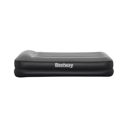 Bestway 67401 Airbed Tritech Bicolor Nero-Grigio Singolo Floccato Cm 191X97X46 Pompa Elettrica Integrata e Sacca