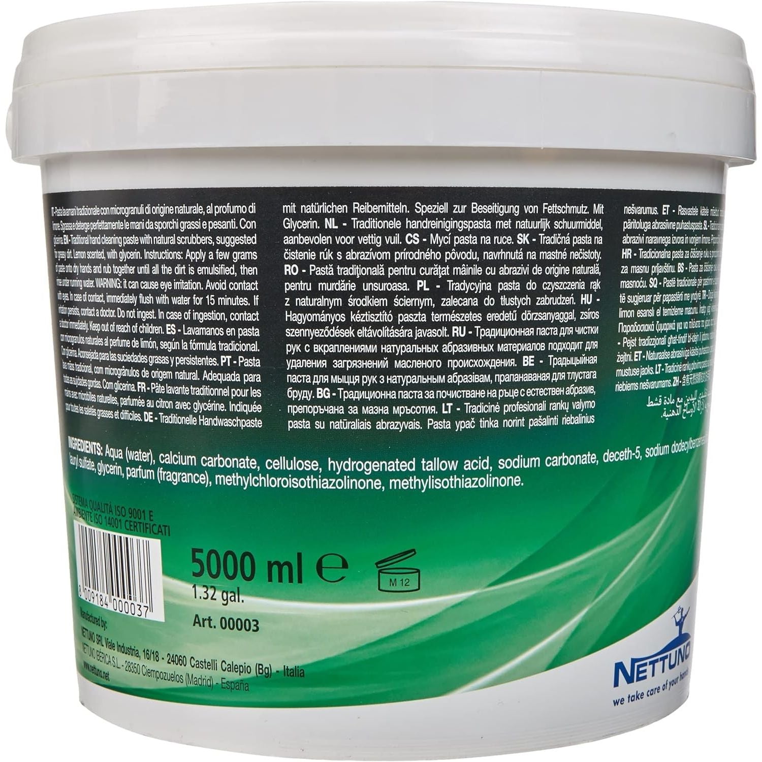 Nettuno Pasta Lavamani Linea Più Con Microgranuli Vegetali e Minerali Secchio Da 5000 ml