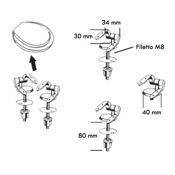 Inca Sedile WC Universale in Legno MDF Bianco con Kit di Montaggio, Cerniere e Paracolpi Inclusi