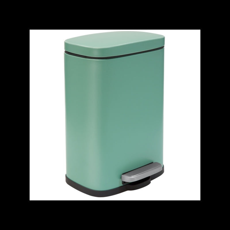 Spirella Akira Pattumiera a pedale 5L in acciaio, Verde opaco