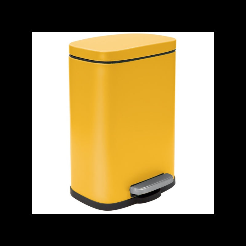 Spirella Akira Pattumiera a pedale 5L in acciaio, Zafferano Opaco