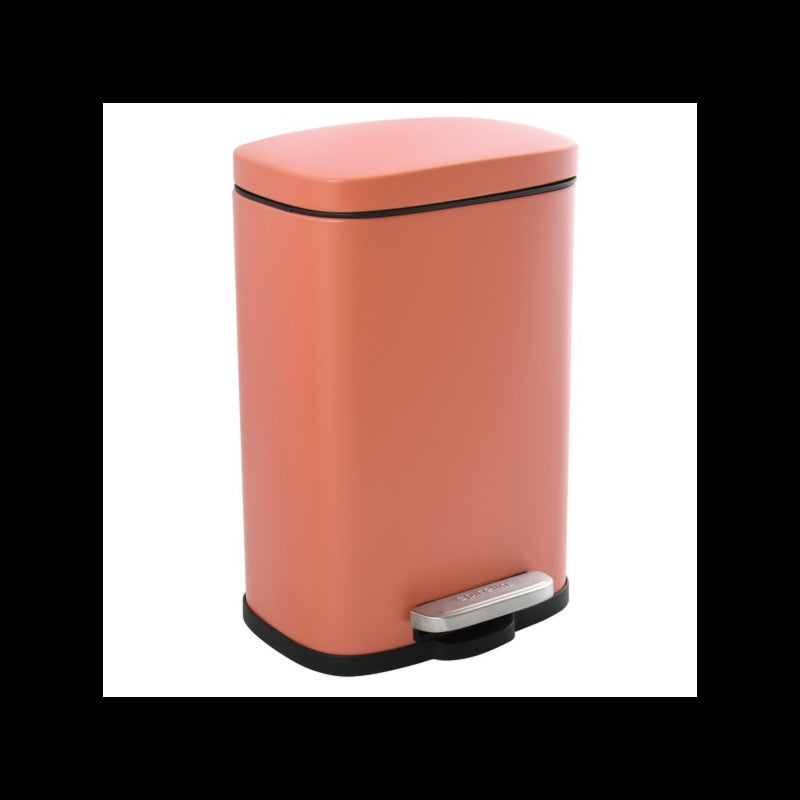 Spirella Akira Pattumiera a pedale 5L in acciaio, Terracotta Opaca