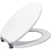 Inca Sedile WC Universale in Legno MDF Bianco con Kit di Montaggio, Cerniere e Paracolpi Inclusi