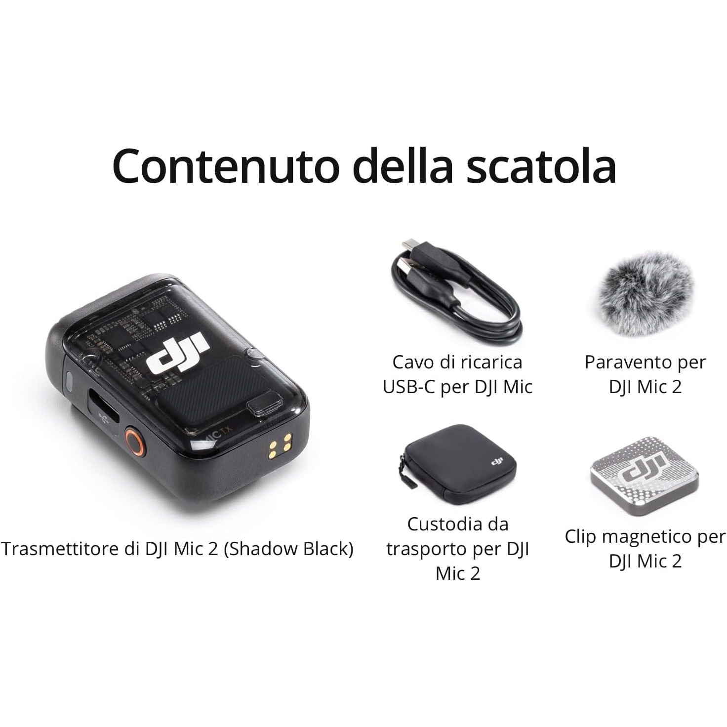 DJI MIC 2 (1 TX SHADOW BLACK) GARANZIA UFFICIALE NITAL 2 ANNI