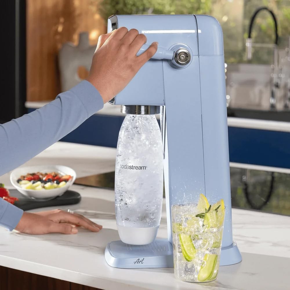 Sodastream Gasatore Art Con Bottiglia In Pet Lavabile In Lavastoviglie e Cilindro Con Attacco Rapido CQC