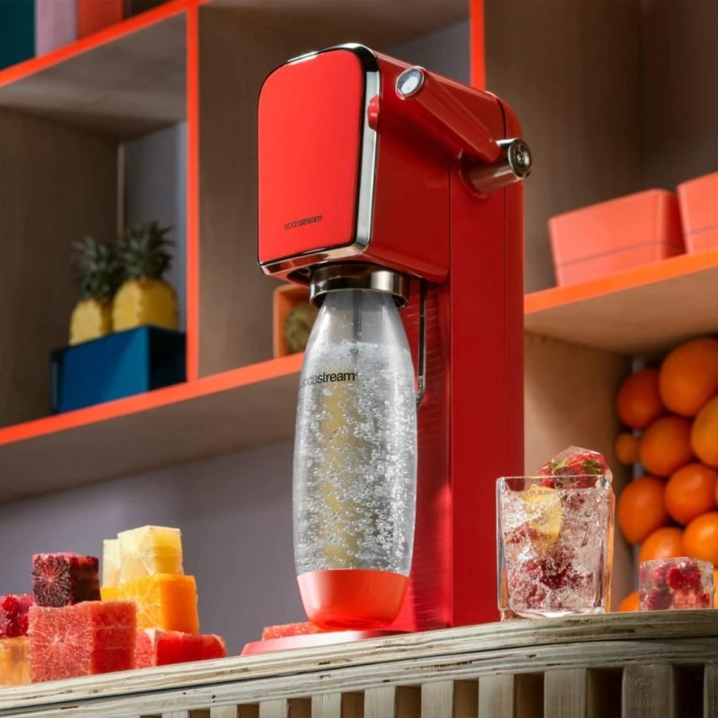 Sodastream Gasatore Art Con Bottiglia In Pet Lavabile In Lavastoviglie e Cilindro Con Attacco Rapido CQC