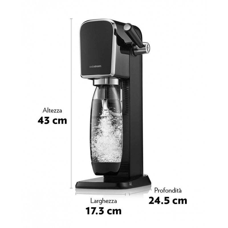 Sodastream Gasatore Art Con Bottiglia In Pet Lavabile In Lavastoviglie e Cilindro Con Attacco Rapido CQC