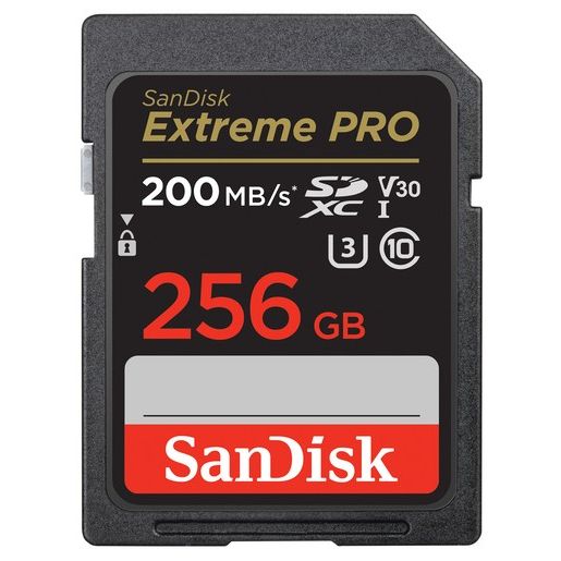 SanDisk SD Extreme PRO UHS-1 (256GB) 200 MB/S V30 U3 C10 GARANZIA ITALIA 5 ANNI