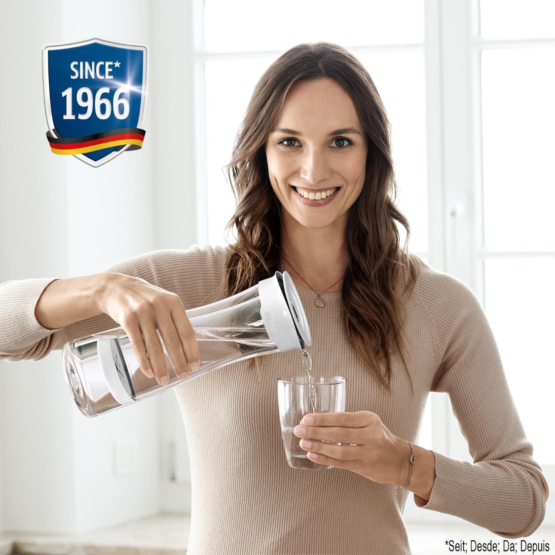 Brita fill&serve Mind - Bottiglia filtrante da 1.3L , incl. 1 filtro MicroDisc