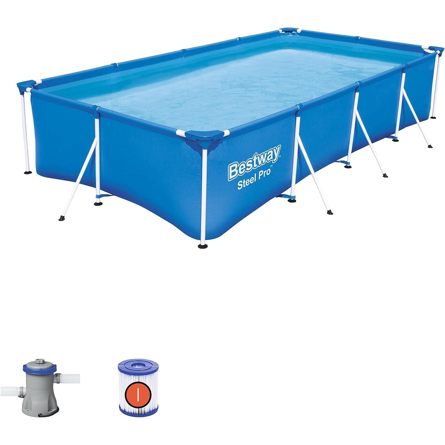 Bestway 56424 Piscina Fuori Terra Steel Pro Rettangolare 400x211x81 Cm