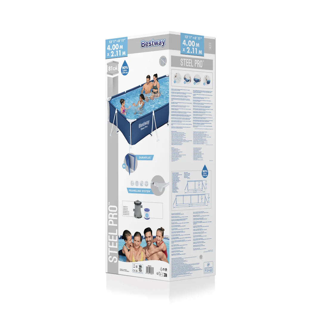 Bestway 56424 Piscina Fuori Terra Steel Pro Rettangolare 400x211x81 Cm