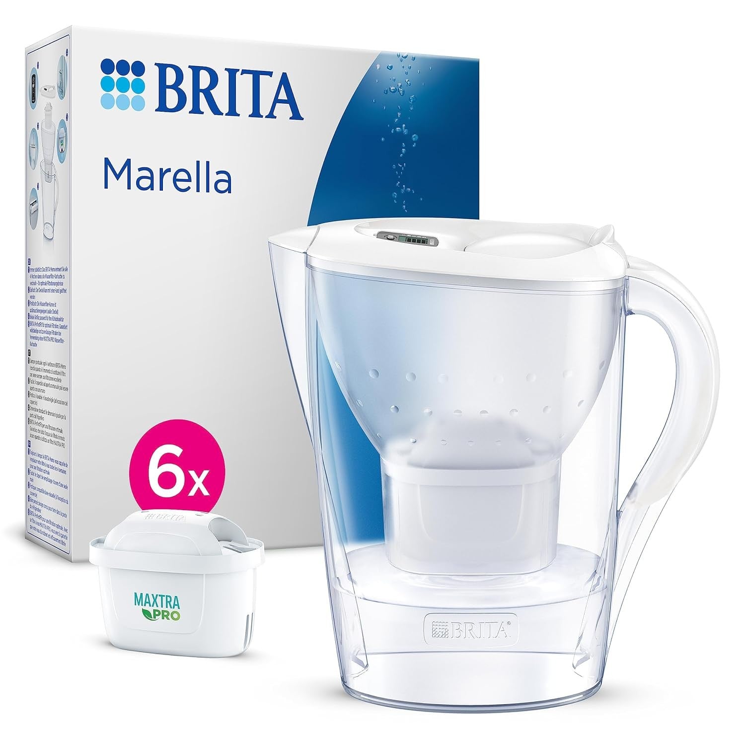 Brita Caraffa filtrante Marella White (2.4L) incl. 6x filtri MAXTRA PRO All-in-1