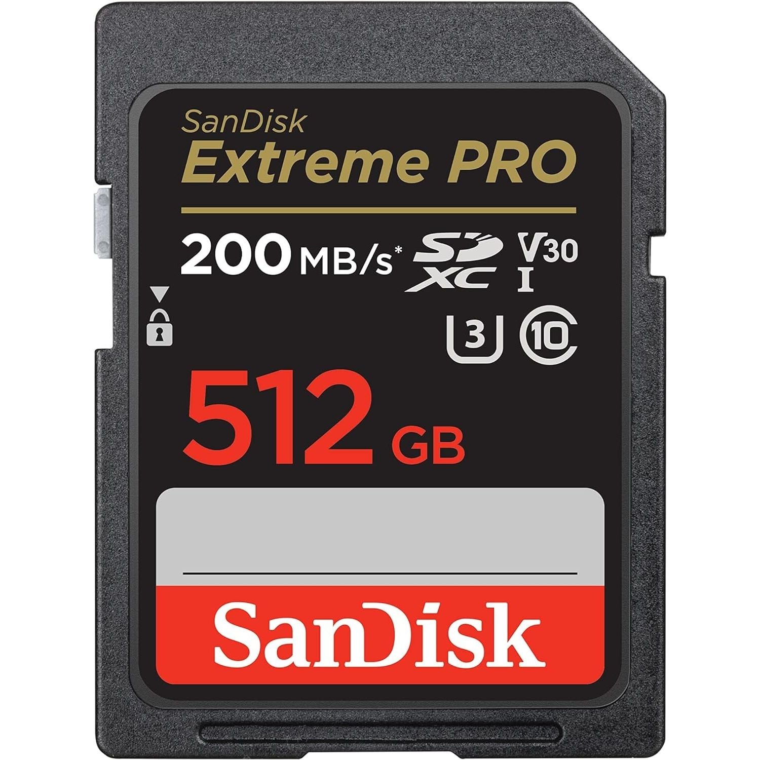 SanDisk SDXC Extreme PRO UHS-I (512GB) 200MB/S V30 A2 U3 C10 GARANZIA ITALIA 5 ANNI