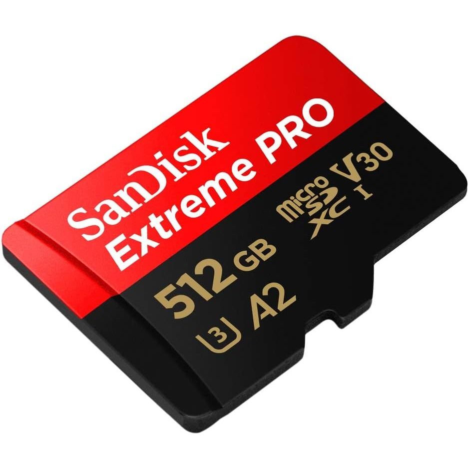 SanDisk micro SD Extreme PRO UHS-I U3 A2 CLASSE 10 Con Adattatore (512GB) GARANZIA ITALIA 5 ANNI