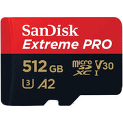SanDisk micro SD Extreme PRO UHS-I U3 A2 CLASSE 10 Con Adattatore (512GB) GARANZIA ITALIA 5 ANNI