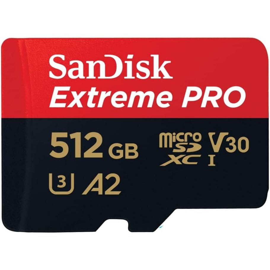 SanDisk micro SD Extreme PRO UHS-I U3 A2 CLASSE 10 Con Adattatore (512GB) GARANZIA ITALIA 5 ANNI