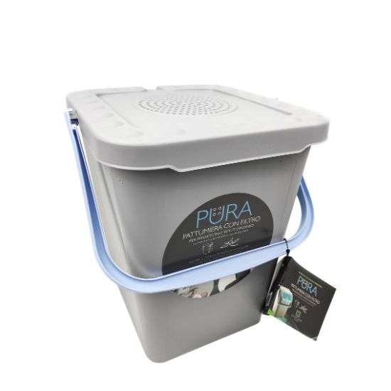 INCA Pattumiera Pura Con Filtro ai Carboni Attivi per Pannolini e Rifiuti Organici Con Coperchio Neutralizza I Cattivi Odori