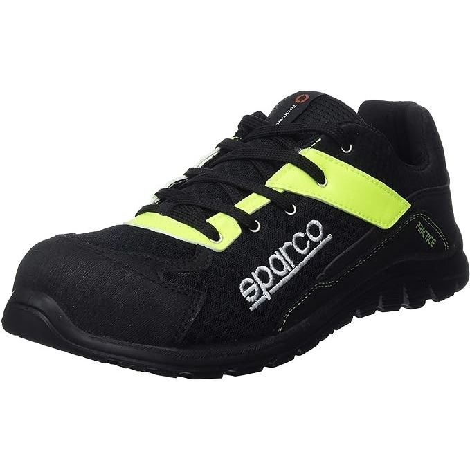 Sparco Scarpa Antinfortunistica Da Lavoro Practice Jos ESD S1P SRC , Colore Nero/Giallo fluo