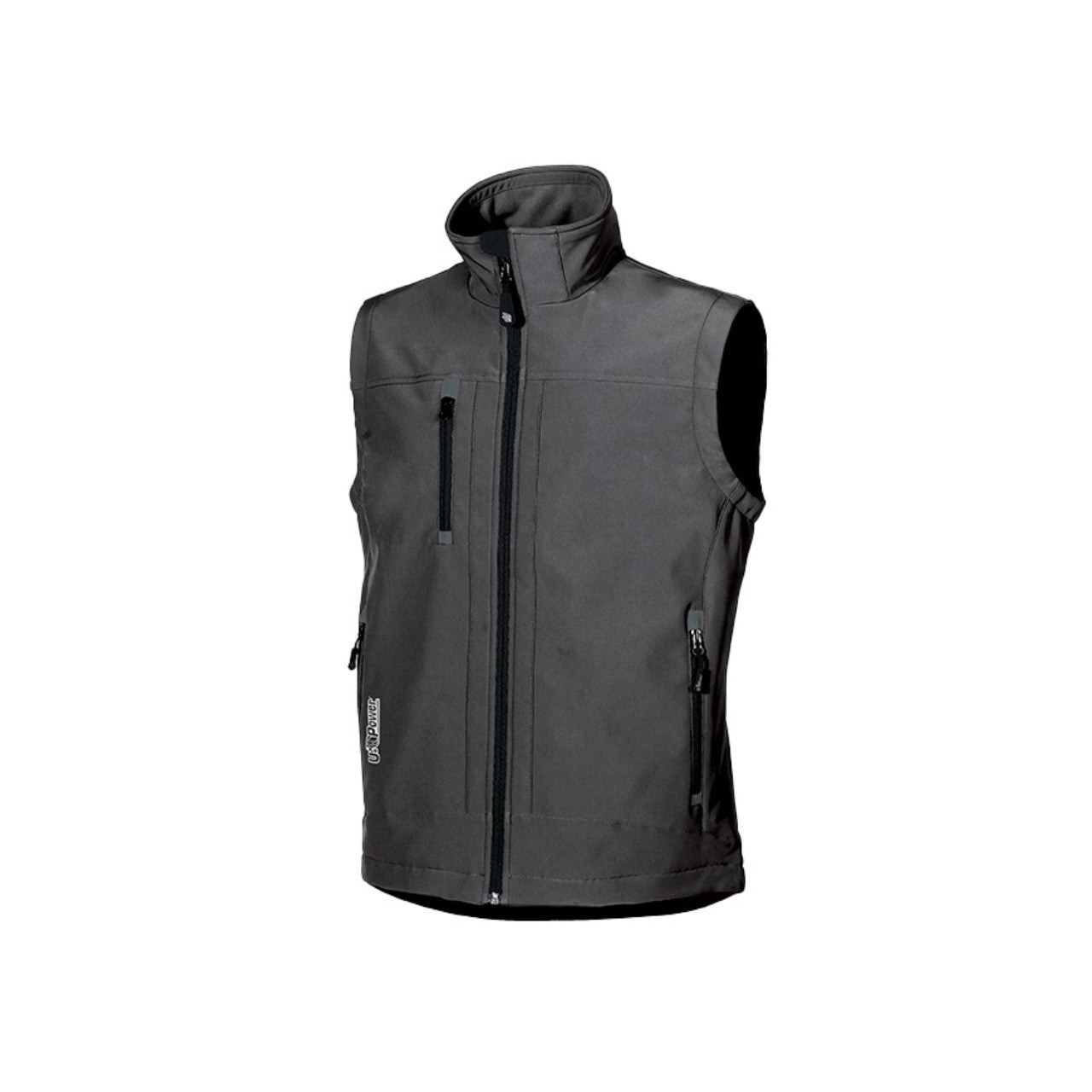 U-Power Climb Gilet Da Lavoro In Tessuto Soft Shell Stretch Traspirante Antivento E Idrorepellente Colore Grigio