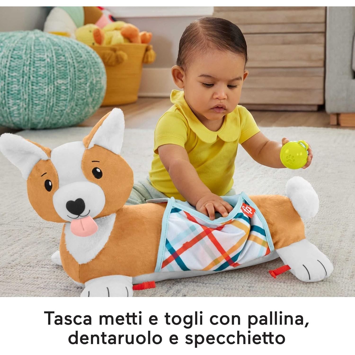 Fisher Price Cuscino Corgi Tummy Time 3 in 1